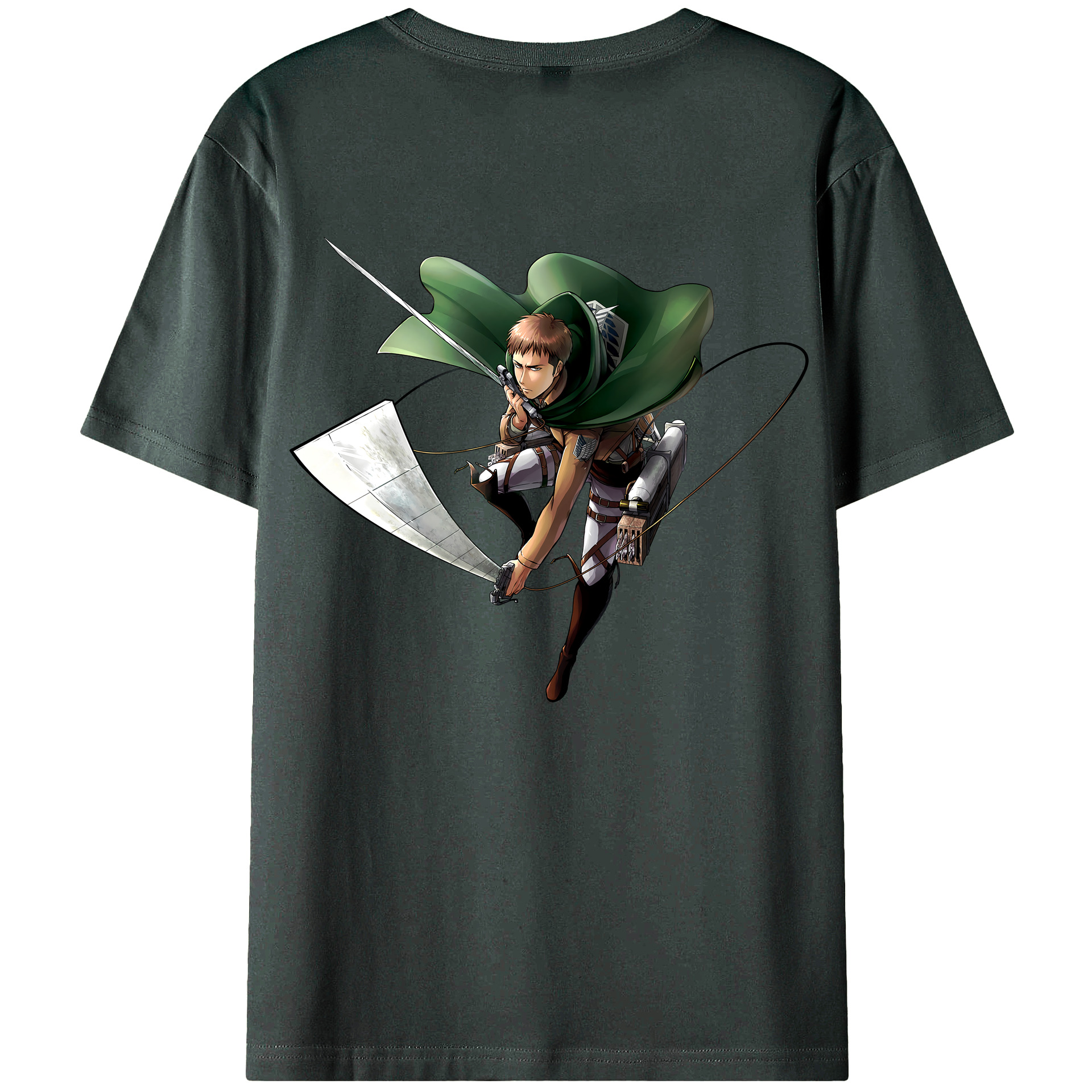 （画像用） 進撃の巨人 Attack on Titan 綿100％ メンズ半袖Tシャツ（バックプリント） 通気性
